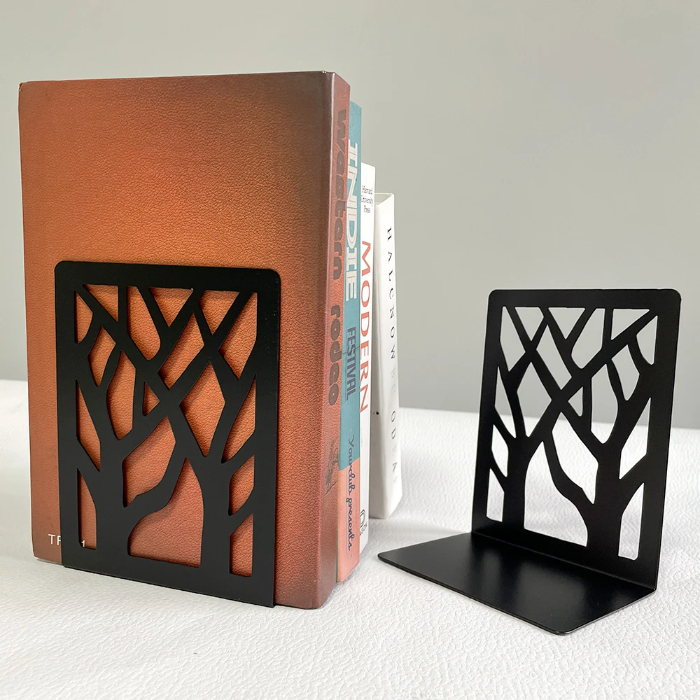 2 Pcs Treelike Desktop Bookends Office Desktop Book Organizer Home Iron Bookends Book Ends Holder Book rack Stand Shelf 2