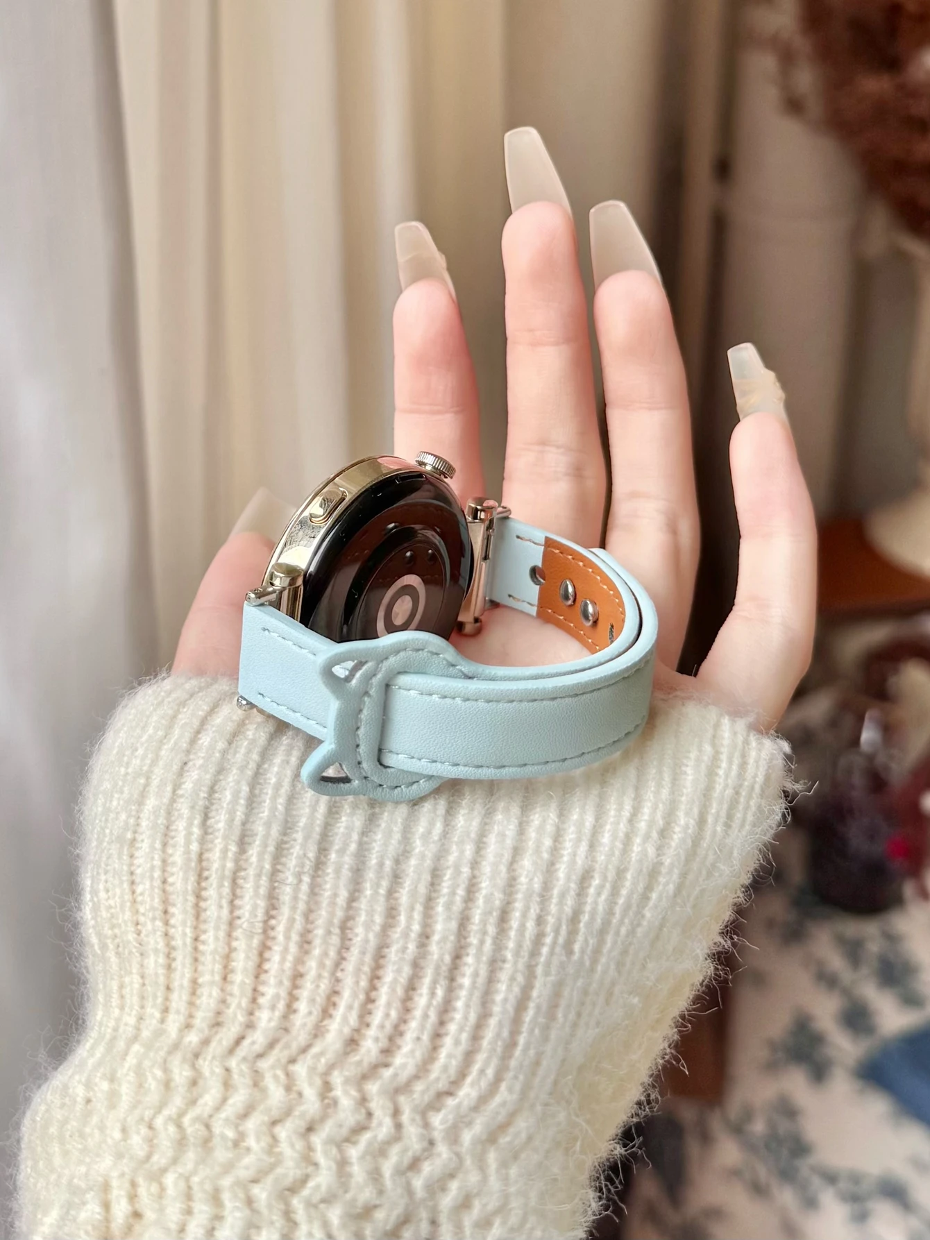 Elegant Genuine Leather Band Strap with Cute Correa Design, Available in 18mm, 20mm, and 22mm