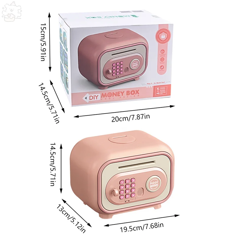 Children Piggy Banks Save Finger Print Girl DIY Electronic Money Box Savings Password Ersonalized Cash Register Toy Kid Gifts 6