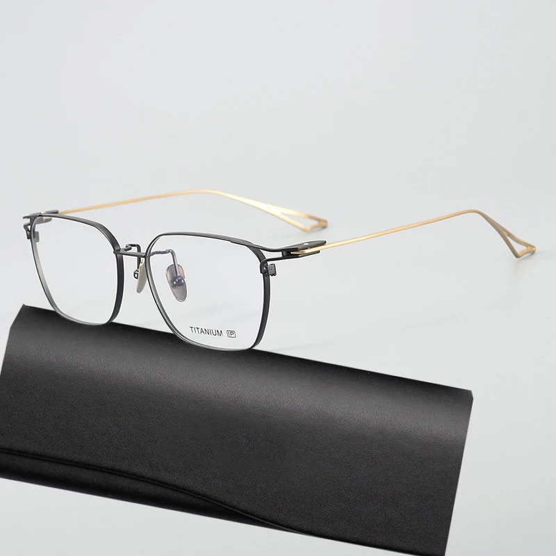 

Pure Titanium Fashion Square Glasses Frame Men Vintage Optical Prescription Eyeglasses Women Business Full Rim Myopia Eyewear