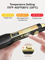 KIPOZI Hair Straightener 139 Titanium Flat Iron 1.75 Inch Wide Plate with LCD Display, Adjustable Temperature and Dual Voltage 2