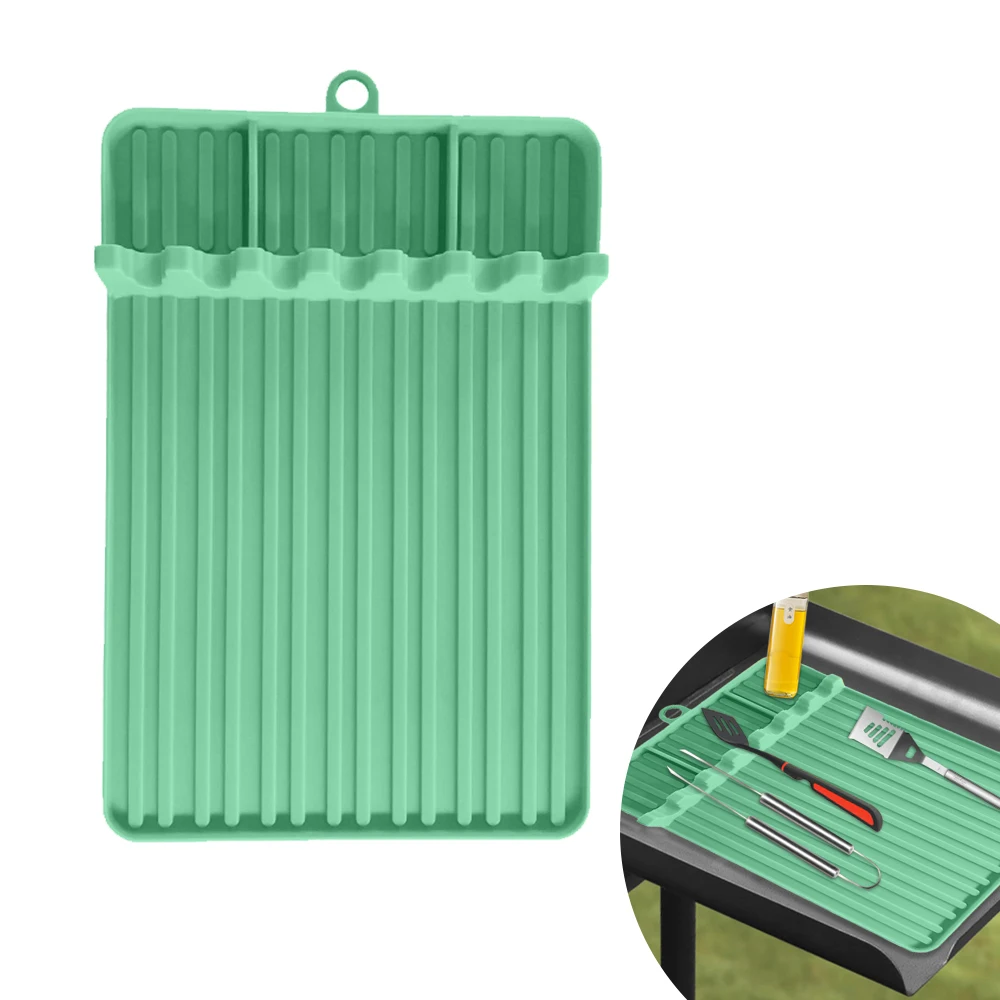 Silicone Griddle Tools Mat for Blackstone,Spatula Mat with Drip Pad Grill Mat,Side Shelf Mat for Blackstone Food Grade Grill BBQ