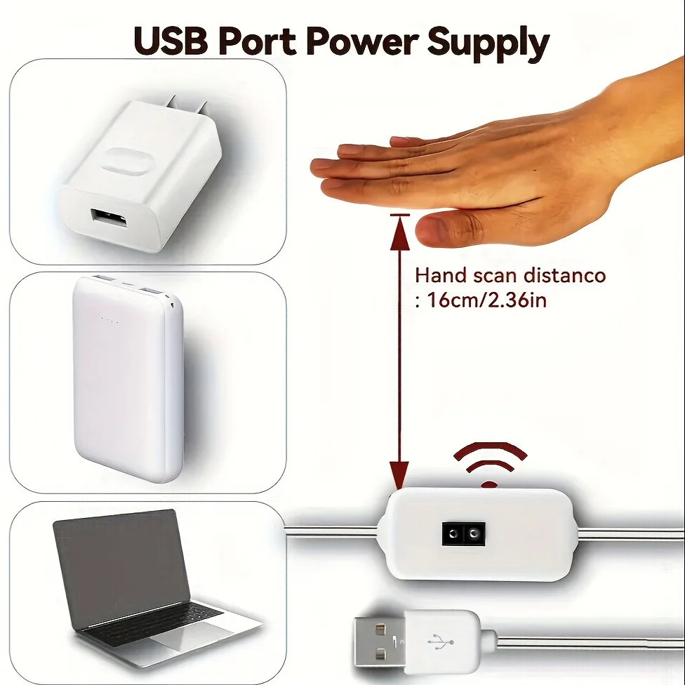 LED 스트립 라이트, USB 5V 2835 핸드 스윕 웨이브 센서, 조도 조절 유연한 다이오드 테이프 램프, 백라이트 LED TV 주방 램프, 1 m, 2 m, 3m