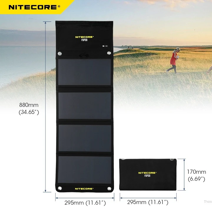 NITECORE FSP30 防水ソーラーパネル ポータブル 30W 小型ソーラーセル