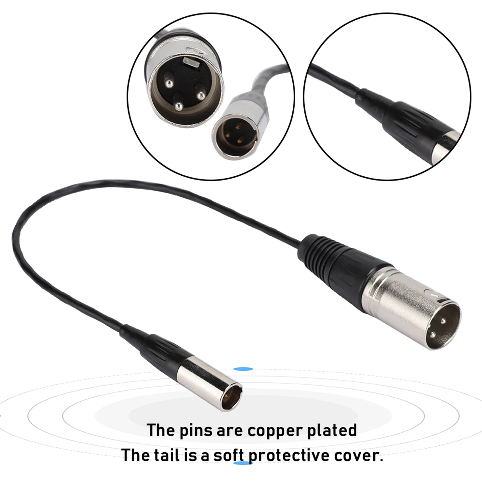 Audio Cable for Camera Microphone Cable Mini XLR 3PIN Male to for Canon Audio Cable for Transfering Camera Microphone Interface