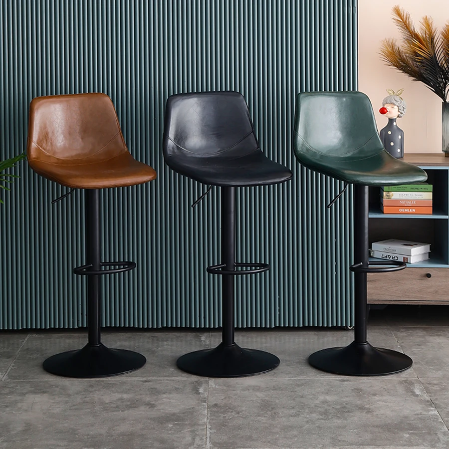 

Brown Blue Bar Chair Green Natural Retro Nordic Metal Modern High Backrest Recliner Chair Minimalistic Cadeira Home Furniture