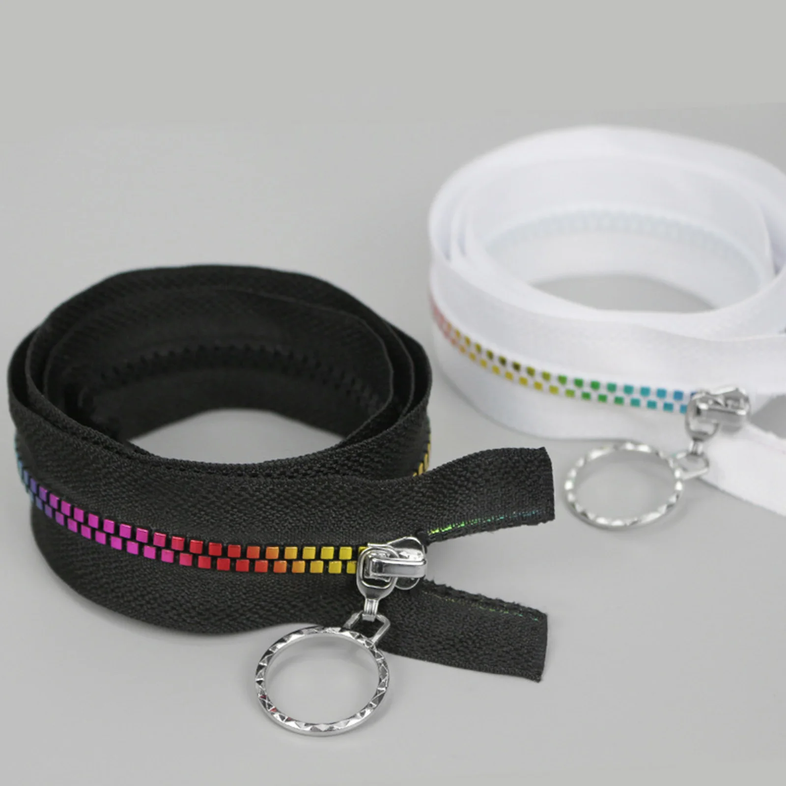 1 Piece 5# Single Open Tail Zipper Resin Zipper For Tailor Sewing Craft Rainbow Color DIY Handcraft Cloth Sewing Accessories