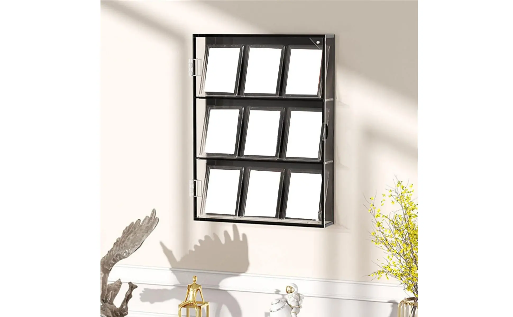 Sports Card Display Case Dustproof Wall Mount Sports Card Holder Large Capacity Protection for Office