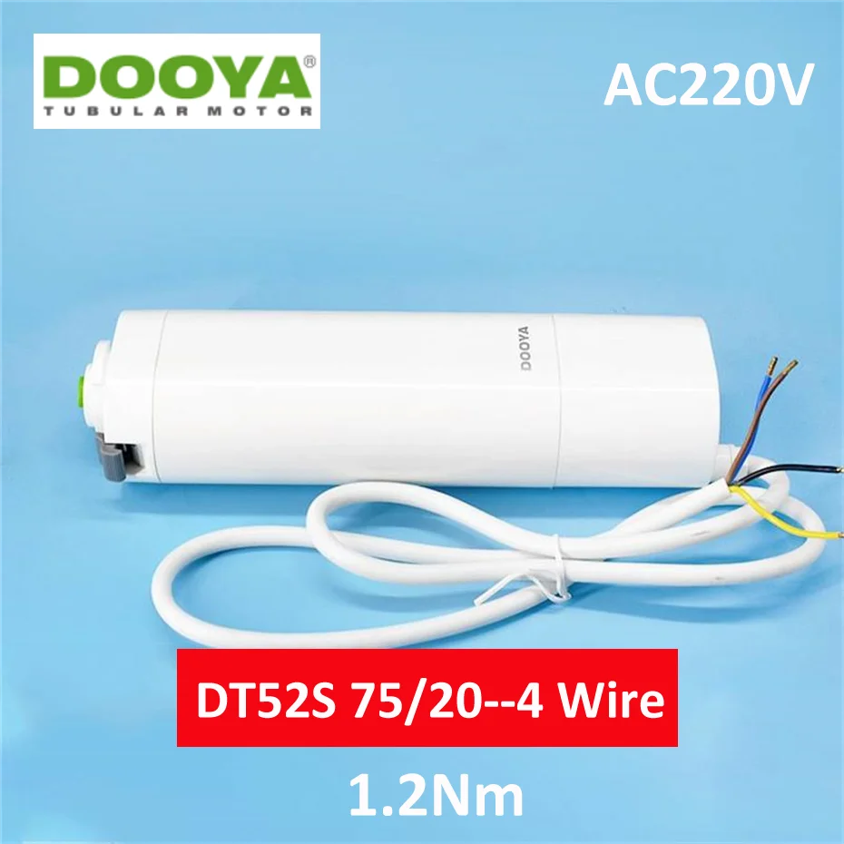 Электродвигатель Dooya DT52S для штор, 75 Вт, 4 провода, мощный мотор для умного дома, работает с контроллерами Fibaro, 220 В, Н