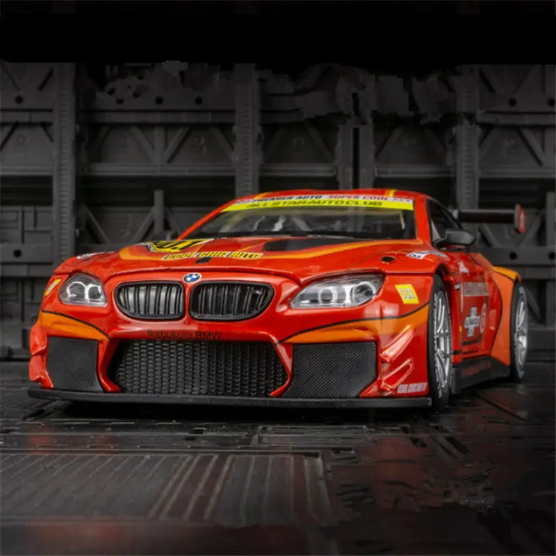 1:24 BMW M4 GT3 Alloy Sports Car Diecast Model with Sound & Light Features - Collectible Toy Gift