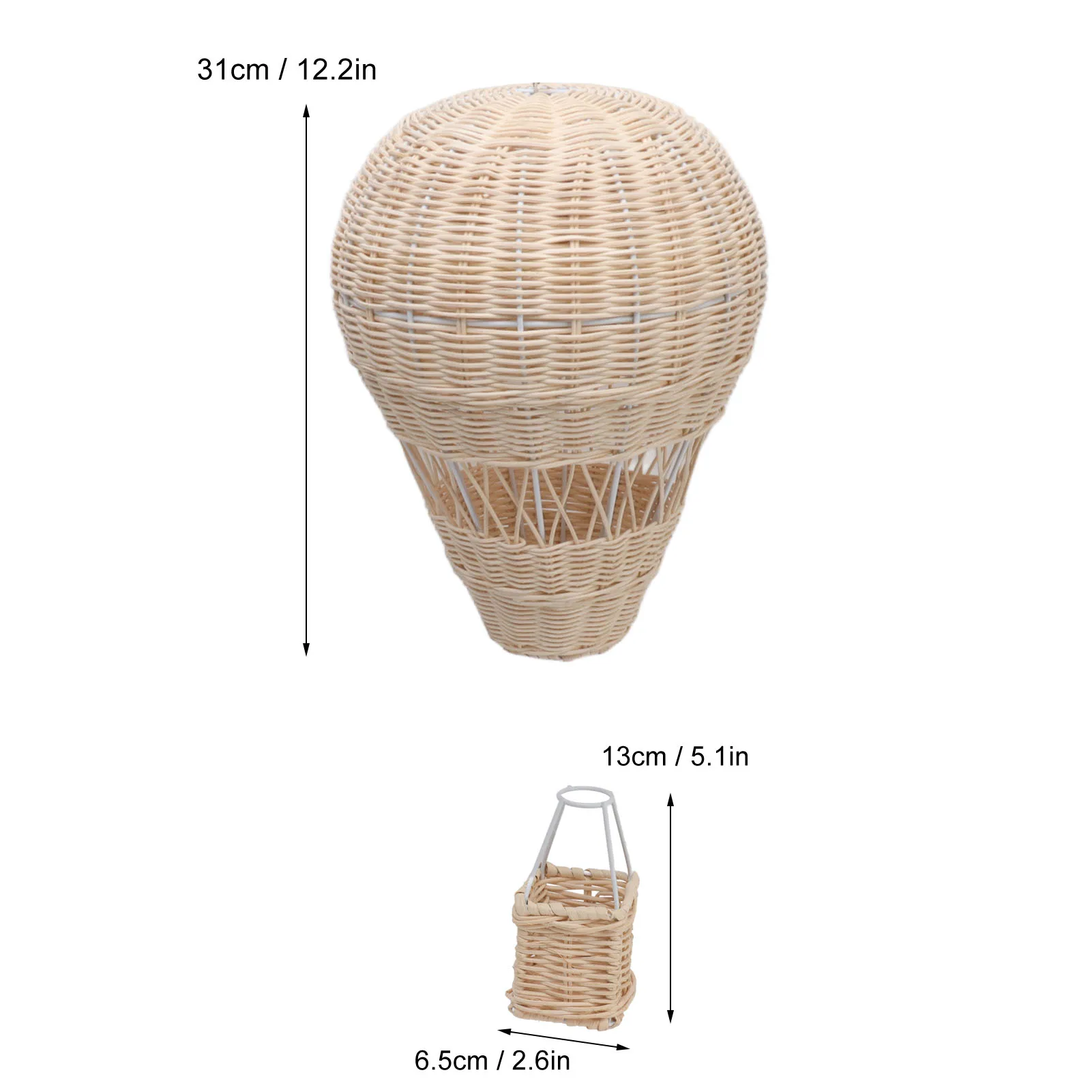 Woven Hot  Balloon Handcrafted Exquisite Details Rattan Weaving Decoration for Kids Room Party Photo Prop 6