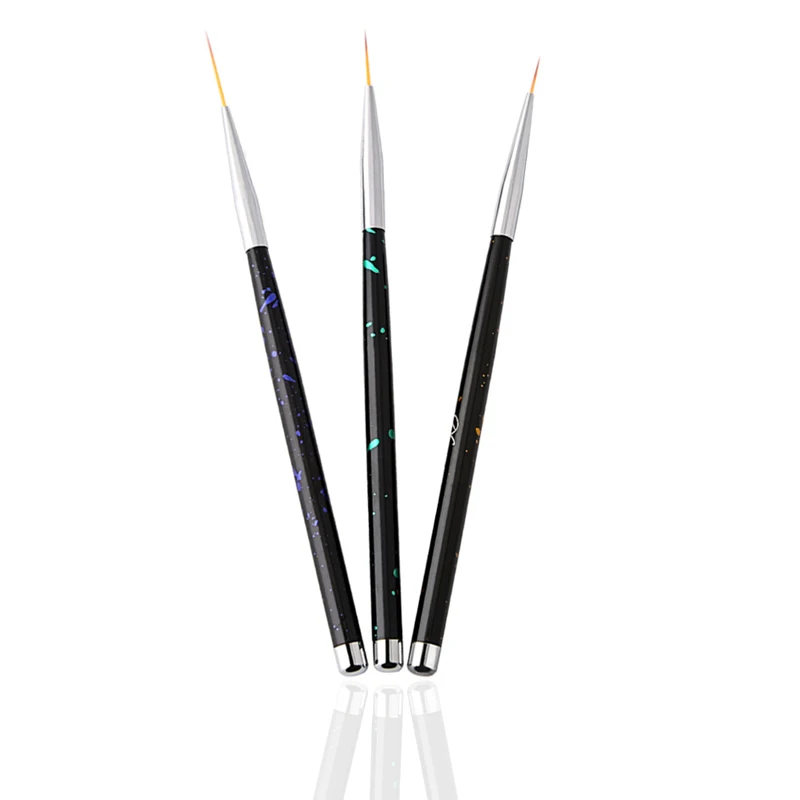 3Pcs Nail Art Liner Brushes French Stripe 3D Tips Line Stripes DIY Drawing Pen UV Gel Brushes Painting Manicure Nail Tool Sets 4