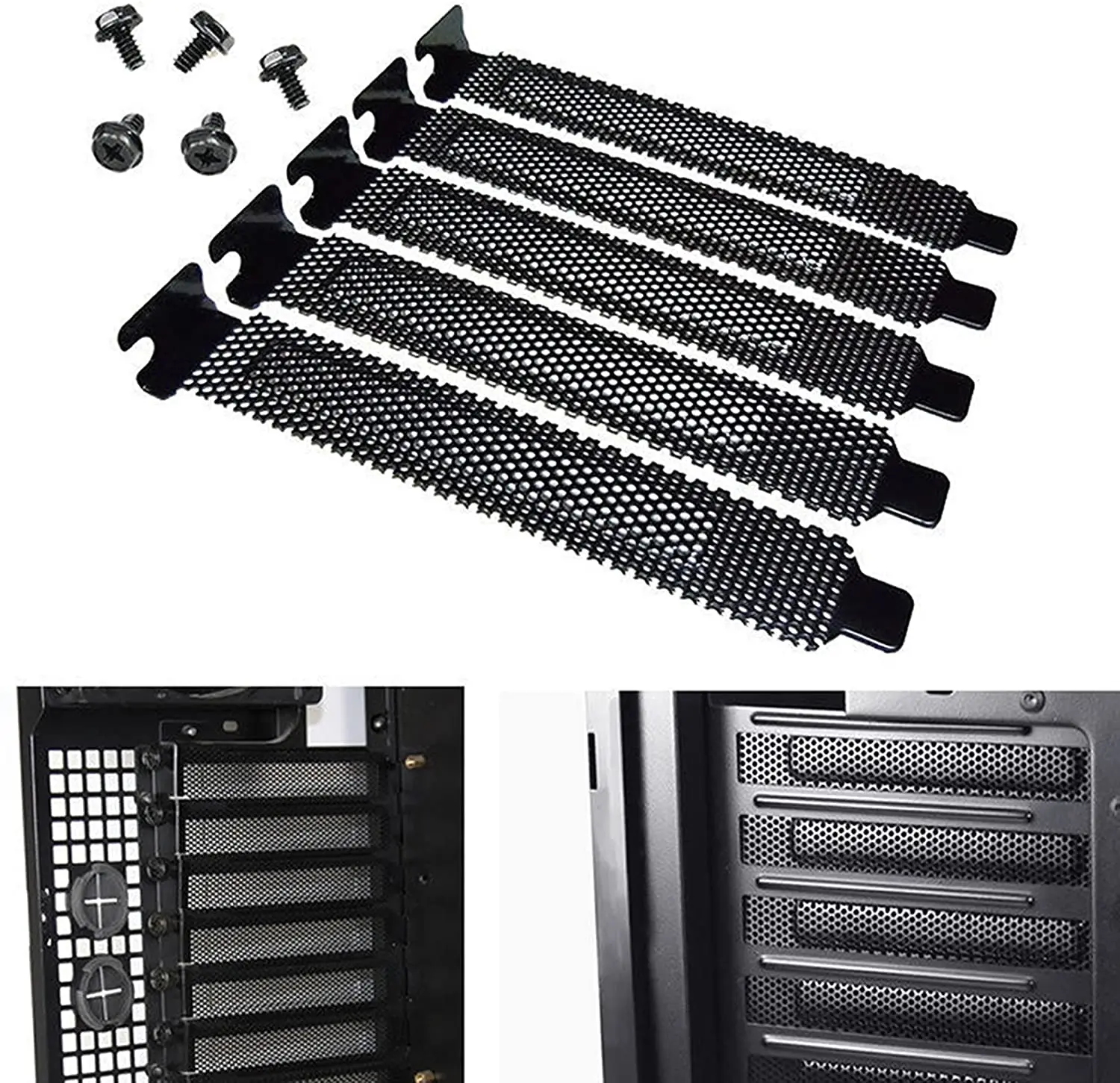 Computer Dust Filter PCI Slot Cover Hard Steel Dust Filter Blanking Plate 5Pcs