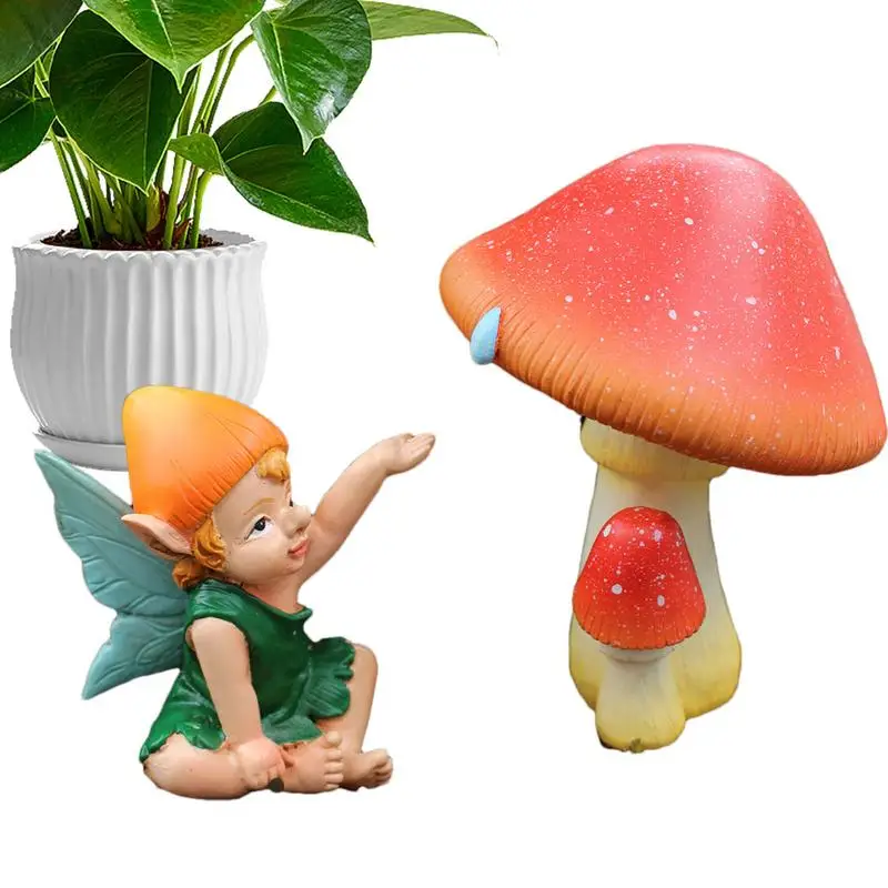 

Fairy Garden Mushroom Decor Small Mushroom Mini Fairies Outdoor Statues Landscape Ornaments Wild Garden Supplies Bonsai Craft
