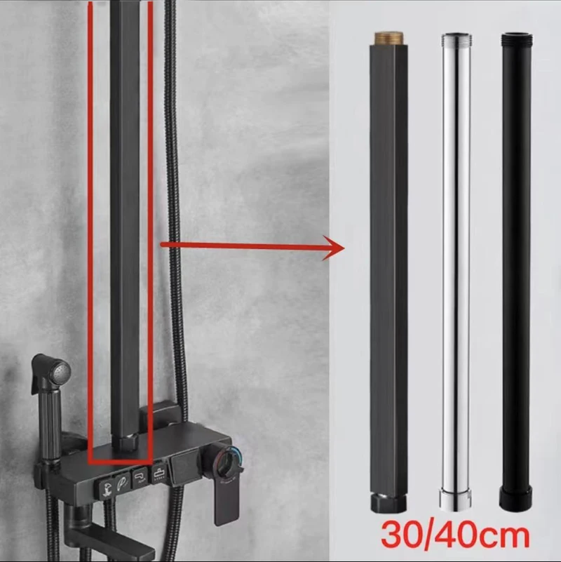 Shower Pipe Extension Bathroom Shower Tube Extend Pipe Hand Shower Bracket Holder Square and Round