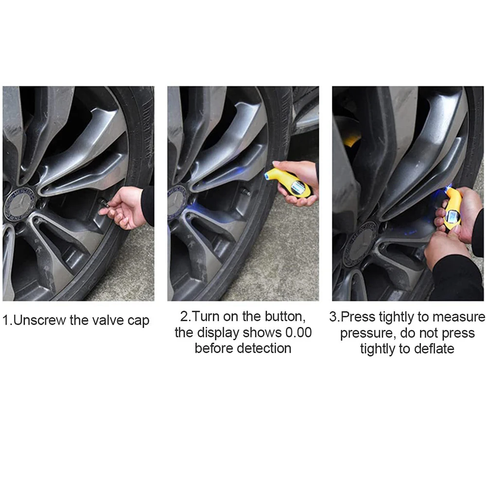 새로운 타이어 압력 게이지 백라이트 디지털 타이어 압력 모니터링 자동차 타이어 공기 압력 게이지 미터 LCD 디스플레이
