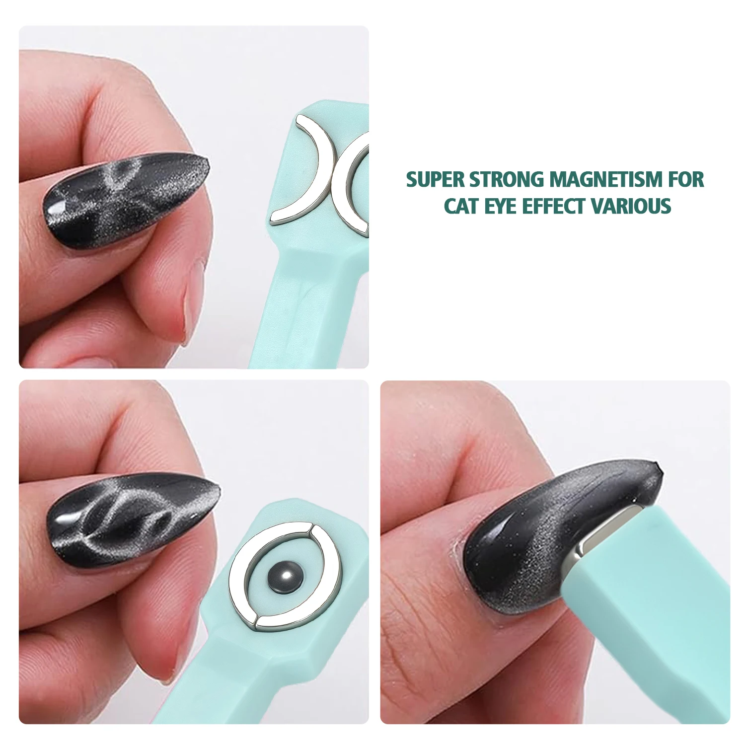 Nailpop Double-Head 3 IN 1 Nail Magnet Tool Strong Magnetism for Faster Cat Eye Nail Art Design Ideal for Home DIY and Salon Use, magnetic nail art tools,cat eye nail tool,magnetic nail tools