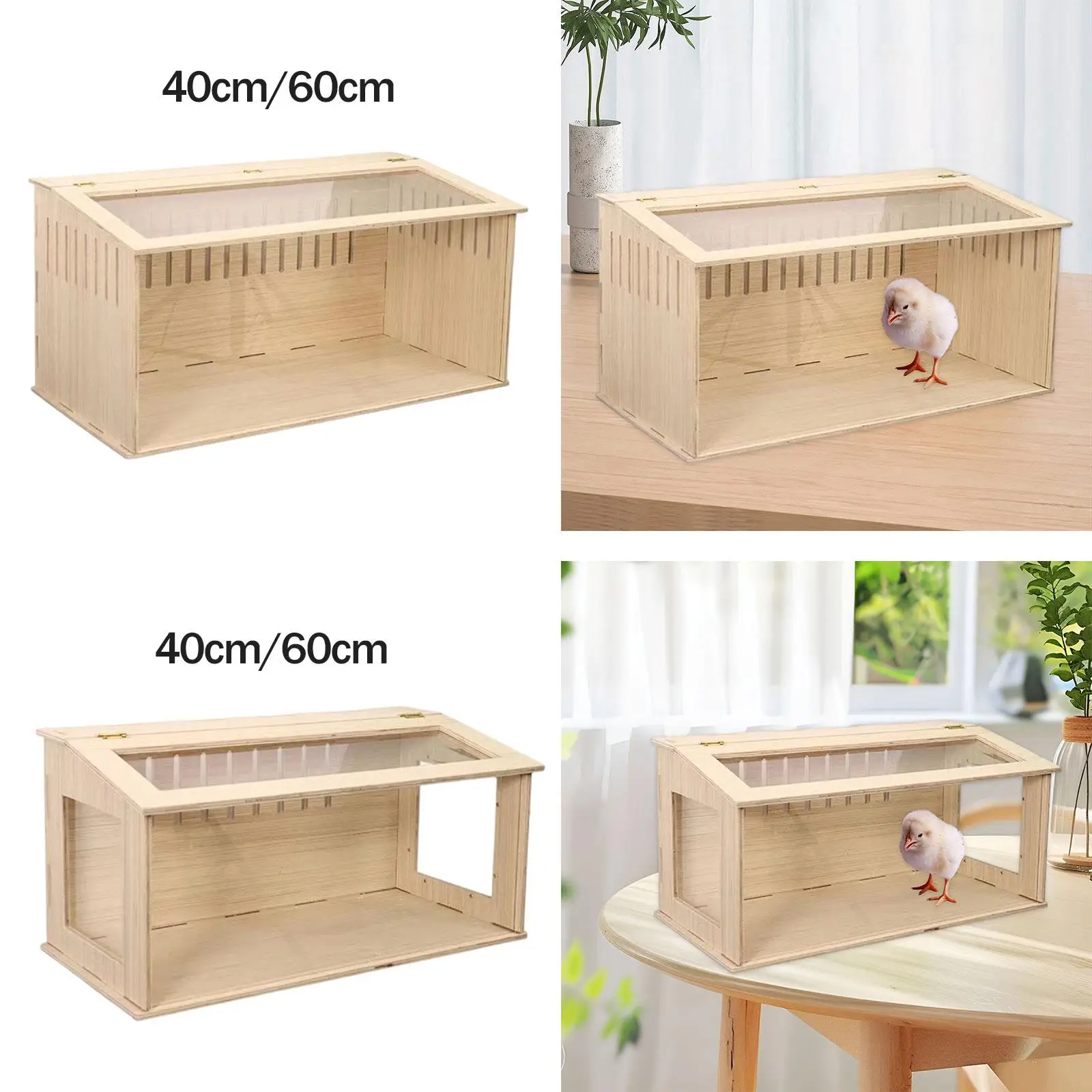 Wooden Hamster Cage Breathable with Window Nest Hideaway Hamster Habitat for Reptiles Mice Chinchillas Guinea Pig Hedgehog