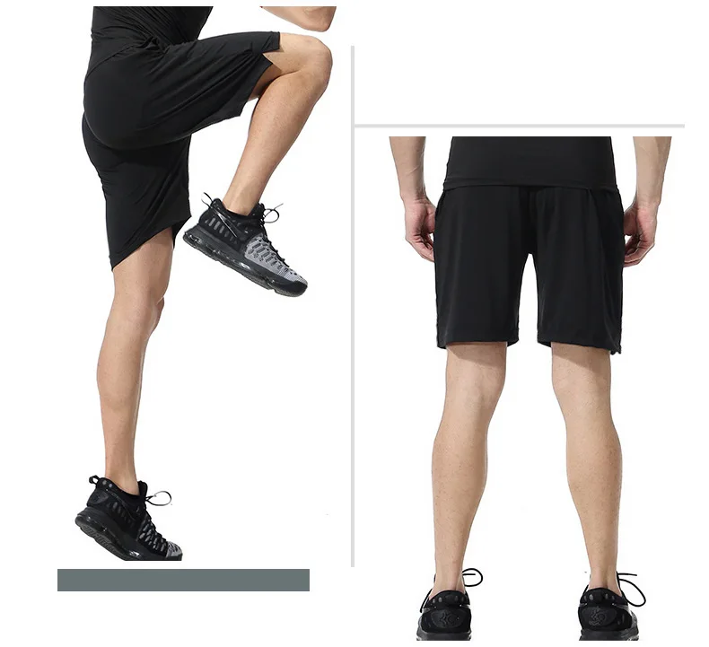Sports shorts, high-elastic running basketball shorts, outdoor training rope-drawing sweating fitness gym shorts