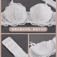Soutien-gorge Sexy en dentelle pour femmes, demi-tasse, Push Up, Style français, Lingerie douce, profonde, haut en V, respirant, fermeture au dos, Bralette fine, Ropa Mujer 5