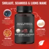 Shilajit, SeaMoss&Lions Mane Capsules - Comprehensive All-in-One Wellness Supplement for Mind, Body, and Vitality - 60 Capsules