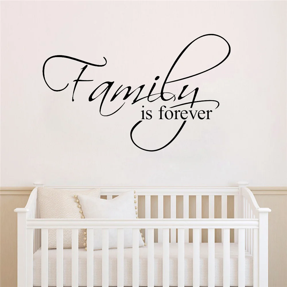 

Family Is Forever Quotes Wall Decals for Living Room Bedroom Home Decorative Stickers Diy Vinyl Wall Mural Art