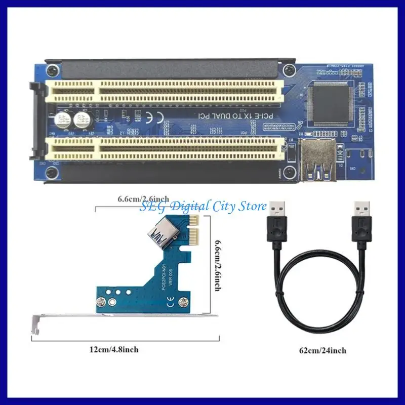 U75B 카드 PCIE-이중 PCI 확장 어댑터 커넥터 카드 데스크탑 확장 추가