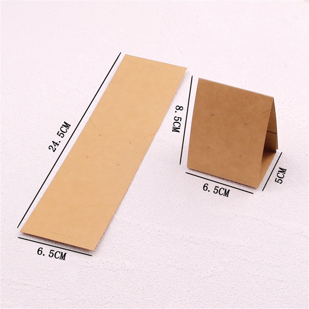 10pcs Foldable Three-Dimensional Paper Display Cardboard Necklaces Earrings Holder Cards for Jewelry Packaging Small Business
