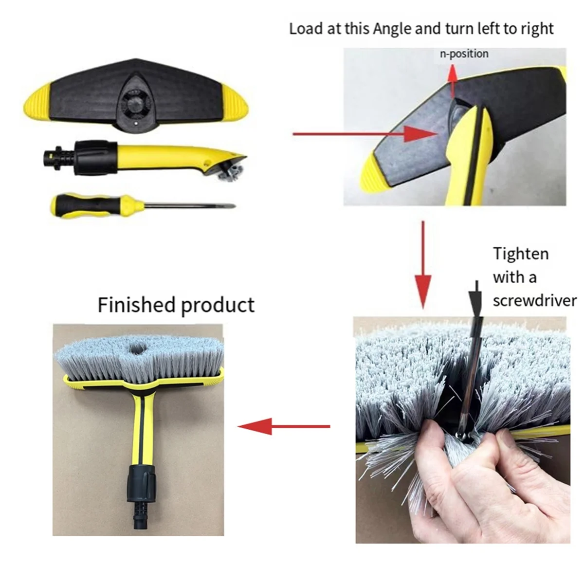 Wheel Rim Washing Brush for Karcher K2 K3 K4 K5 K6 K7 Replace Parts 2.643-233.0 Soft Bristle Pressure Washer Wash Brush G