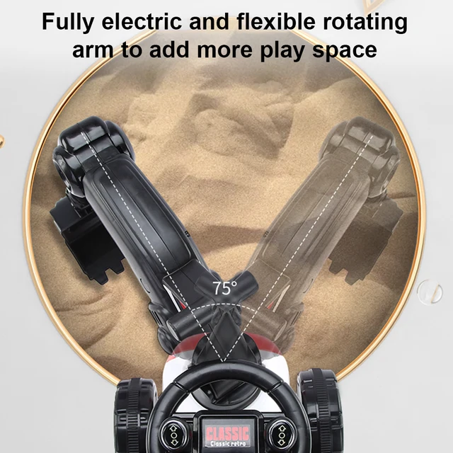Children'S Four-Wheel Electric Excavator Engineering Vehicle Car Sliding 1-6 Year Male And Female Baby Toy Car With Music Light 4