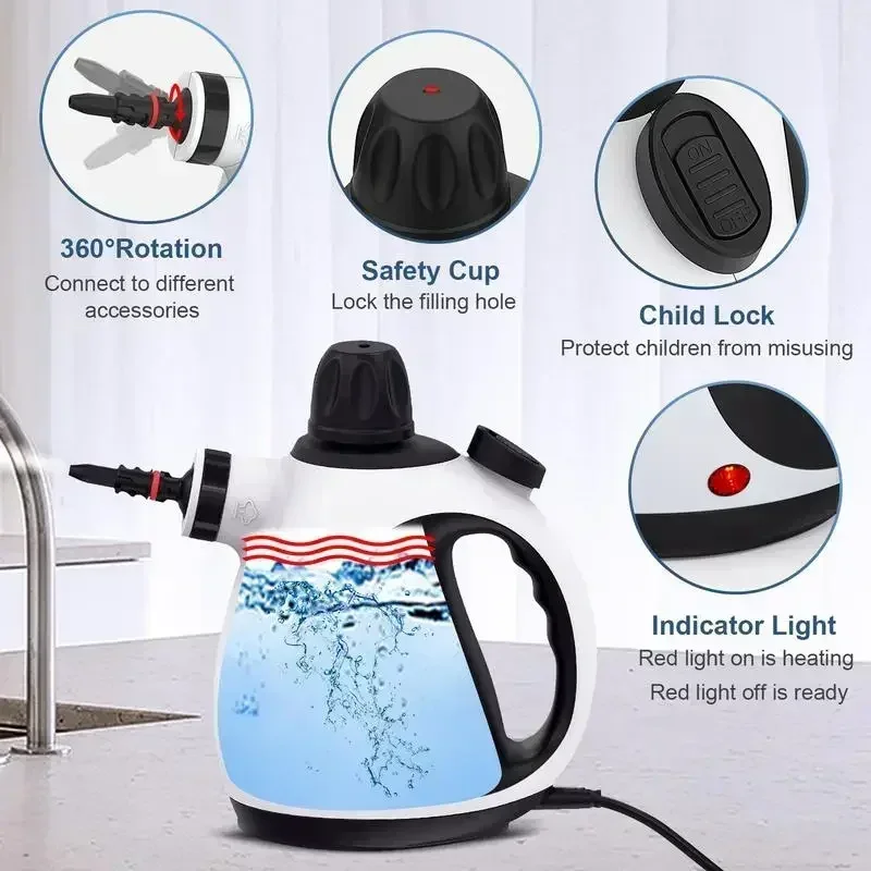 KOITAT Handheld Steam Cleaner, Steam Cleaner for Home with 10 Accessory Kit, Multipurpose Portable pressure Steamer Cleaning 5