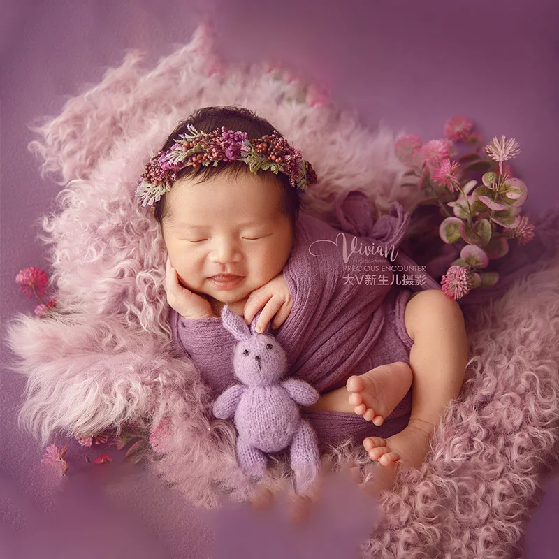 

Новорожденные обертки реквизит для фотографии мягкая эластичная детская накидка головной убор цветок головной убор шерстяное одеяло фон реквизит для фотосессии