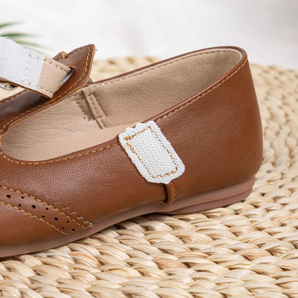 Mädchen T-Riemen Brogue Mary Jane Ballerinas Kleinkinder Einzelriemen Schuluniform Schuhe – Detail 14