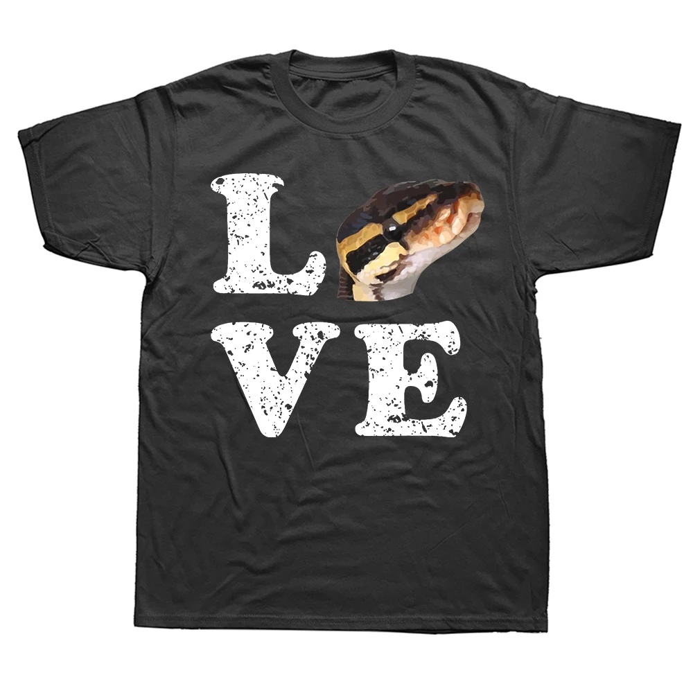 Ich liebe meinen Ball Python Haustier Schlange Liebhaber T-Shirts Grafik Baumwolle Streetwear Kurzarm Geburtstags geschenke Sommer T-Shirt Männer Kleidung