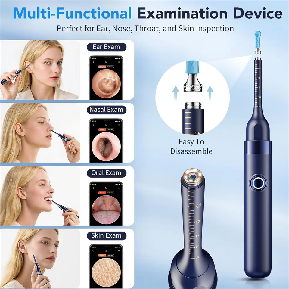 Wax Removal Tool Camera 1000W Pixels Visible Cleaner Kit Tweezers Ear Cleaning With Light Earpick For Adults_voghion.com