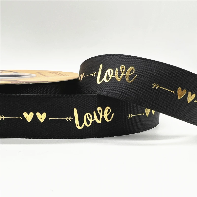 Premium 5-Yard Grosgrain LOVE Ribbon for Crafting & Festive Decorations