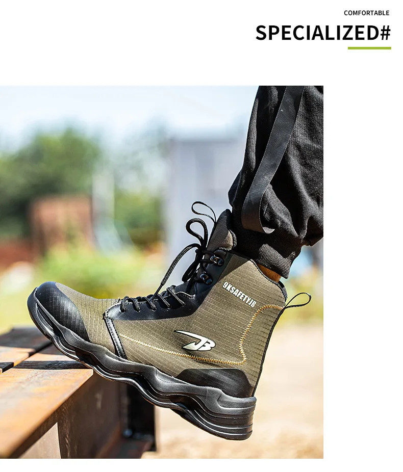 2023 New Safety Shoes Men Boots High Top Work Sneakers Steel Toe Cap Anti-smash Puncture-Proof work Boots Indestructible Shoes