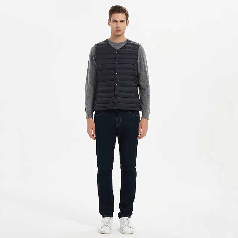 

Down Cotton Vest Men's Short Lightweight Vest Warm Cotton Jacket Hot Vest Winter Men's Sleeveless Cotton Jacket