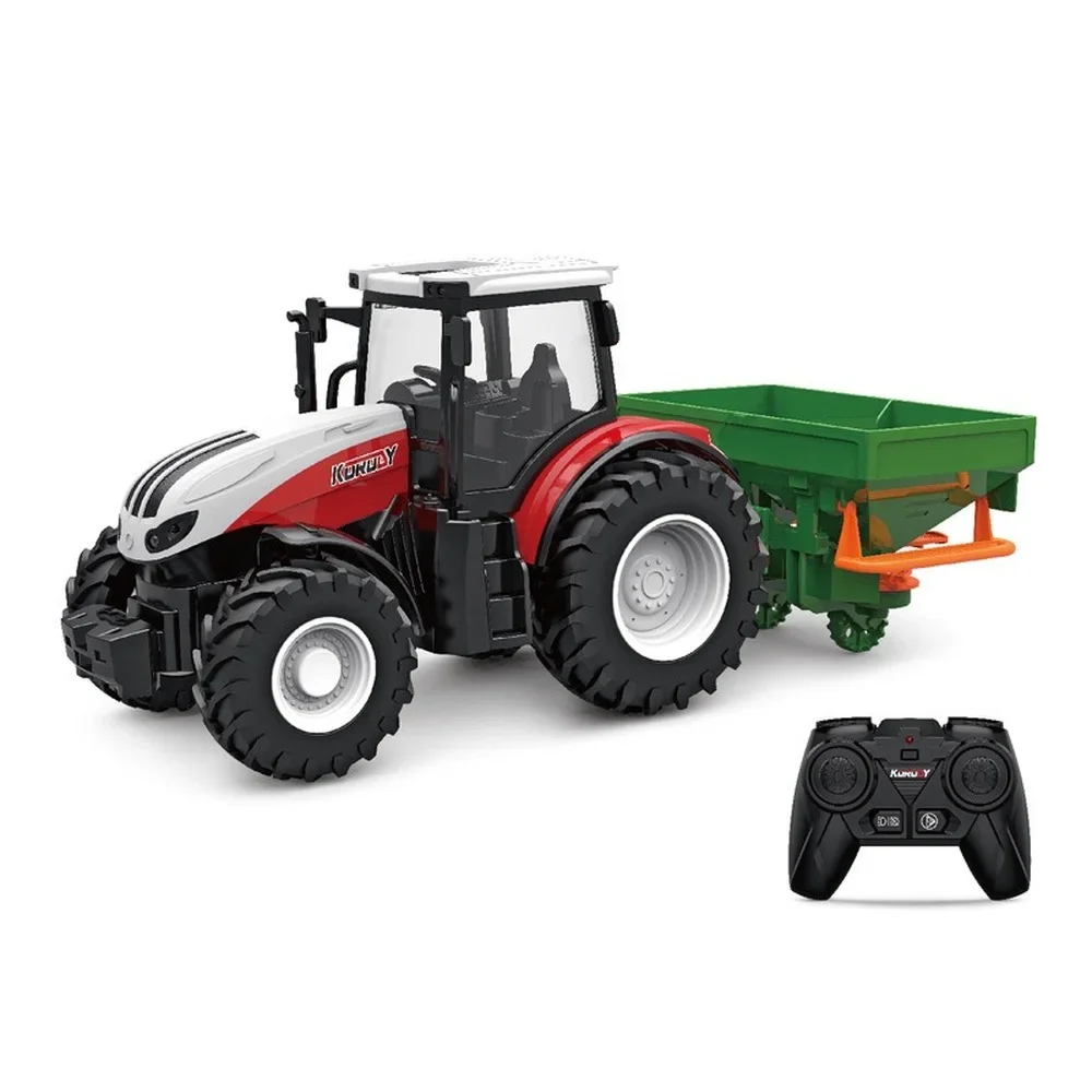 1/24 2.4G Remote Control Tractor LED Light Farmer Engineering Vehicle Modle Truck Farming Toy for Boys Kid Gift 2