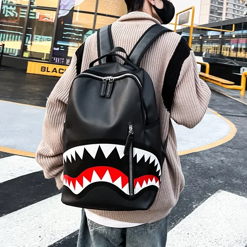PU Leather Backpack with Design for Stylish Students and Travelers