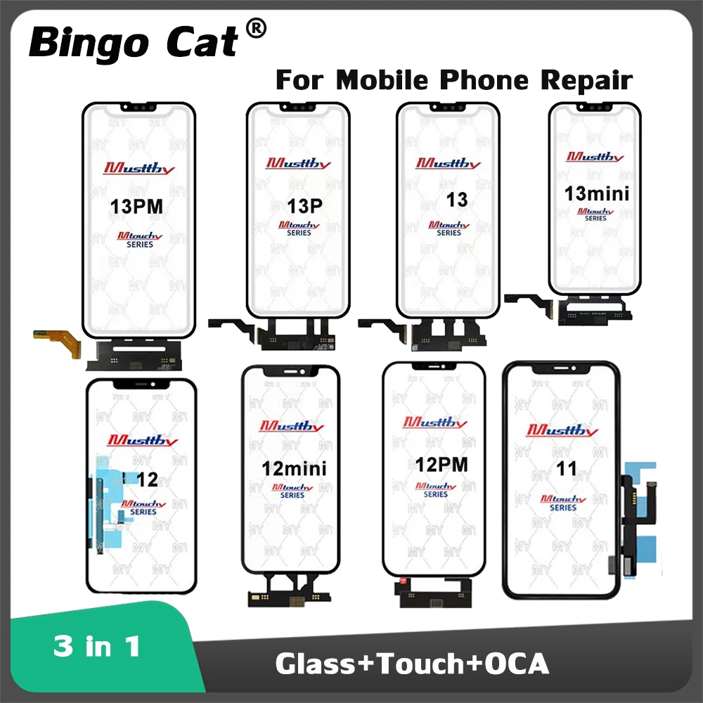 

Musttby 5pc Touch Digitizer+OCA Hollow Glue for iPhone 11pro X Xs Max XR 11 12 pro TP Sensor Glass Screen Panel Phone Repair