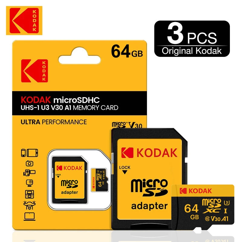 KODAK microSD ULTRA PERFORMANCE Class 10 UHS-1 U3 V30 A1