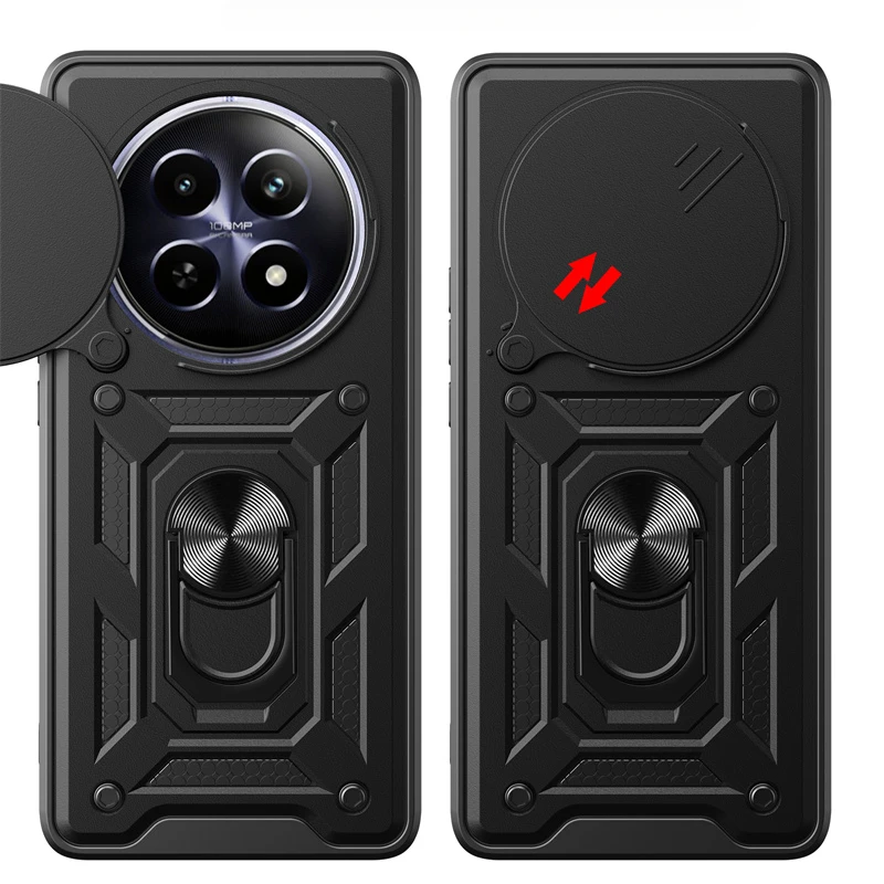 Enhanced Armor Case with Lens Protection and Magnetic Ring Holder