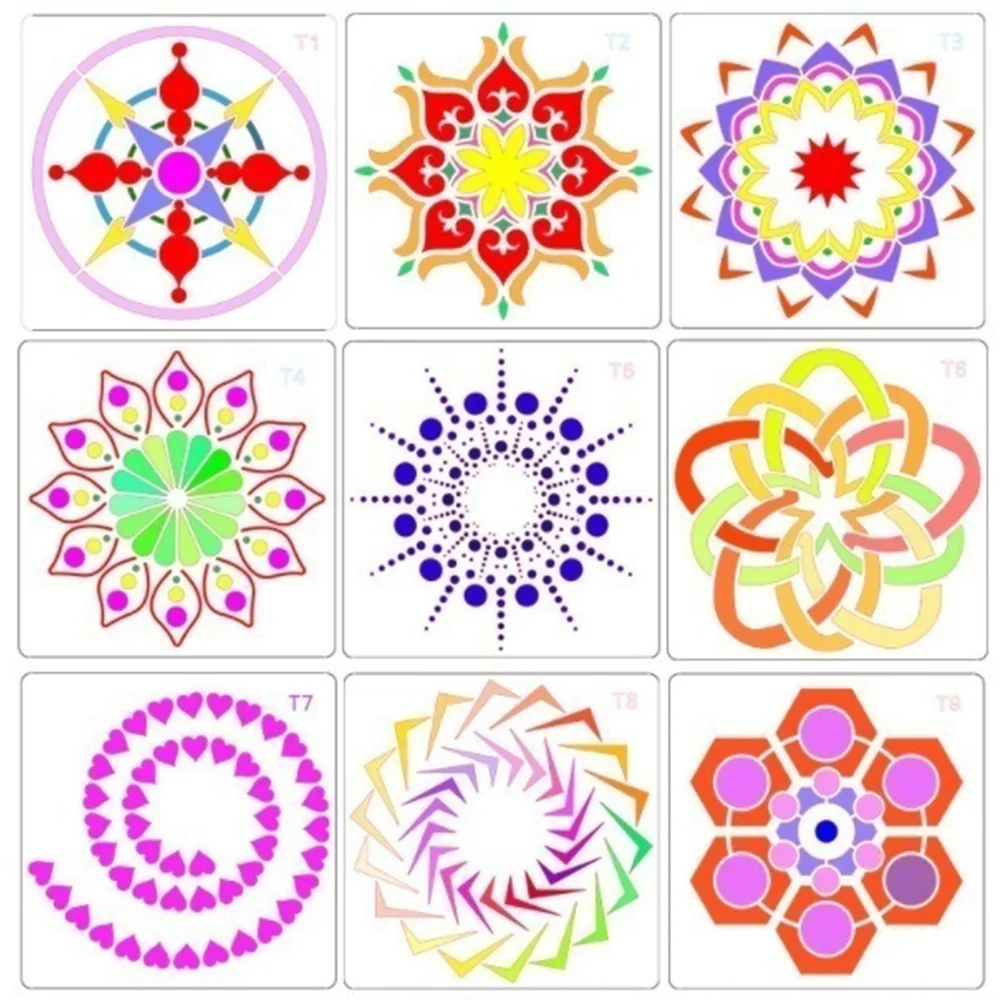 استنسل ديكور المنزل رسم قالب قطع بالليزر لوحة استنسل جدارية للنسيج والبلاط الخشبي