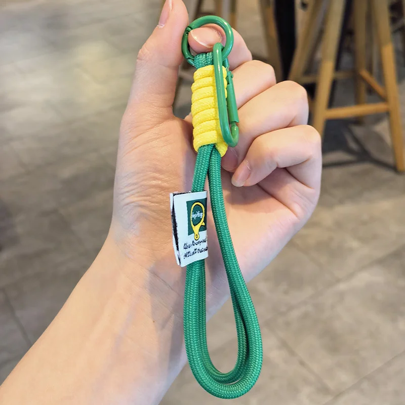 Hand Woven Umbrella Double Rope Nylon Rope Keychain Hiking Buckle for DIY Making Bag Pendant Keychain Charm