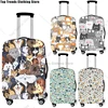 Cute Dog Cat Print Luggage Cover Travel Accessories Anti-dust Baggage Covers Elastic Suitcase Trolley Case Cover 1