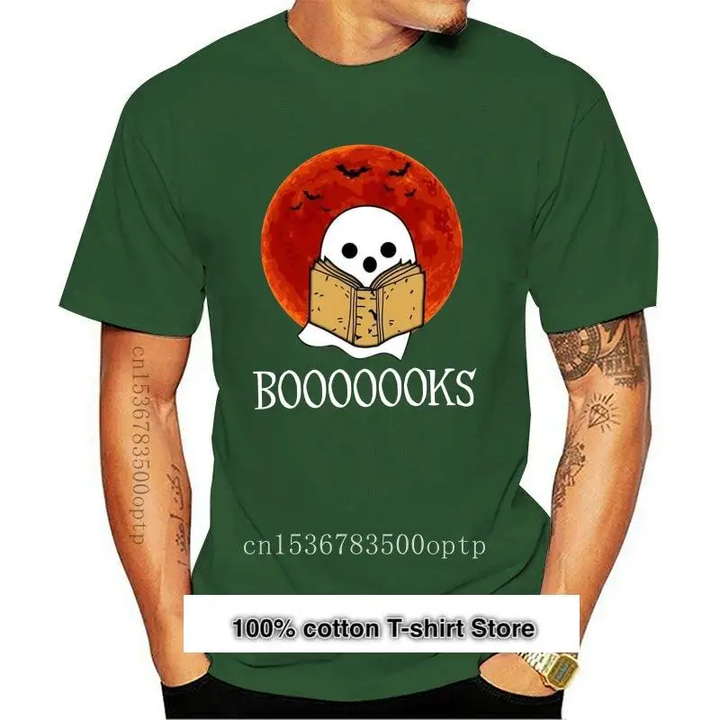 

Boooooks-Camiseta de manga corta para hombre, prenda de vestir, de algodón, color negro, S-3Xl, regalo de Halloween