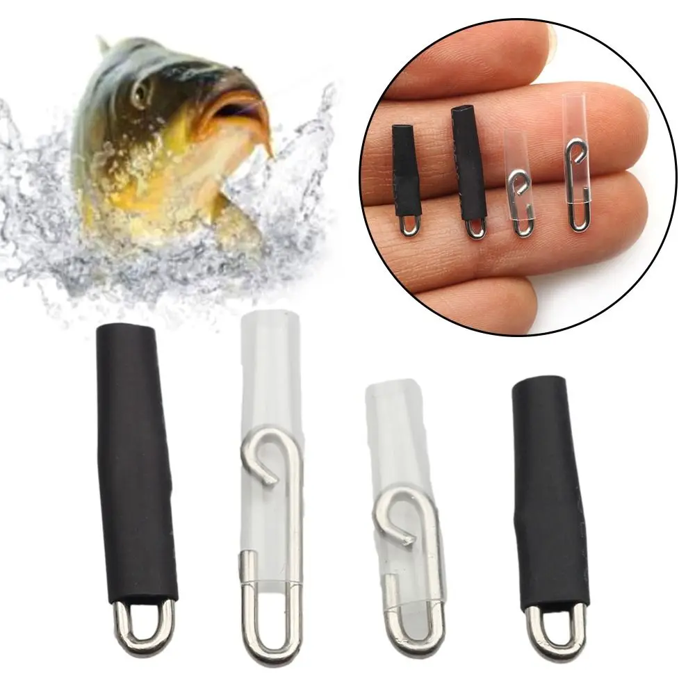 

40Pcs Swivel Lure Fishing Connector Enganche Rapido Protector Hook Safety Lead Snap 14mm Heat Shrink Tube Fast Fishing Snaps