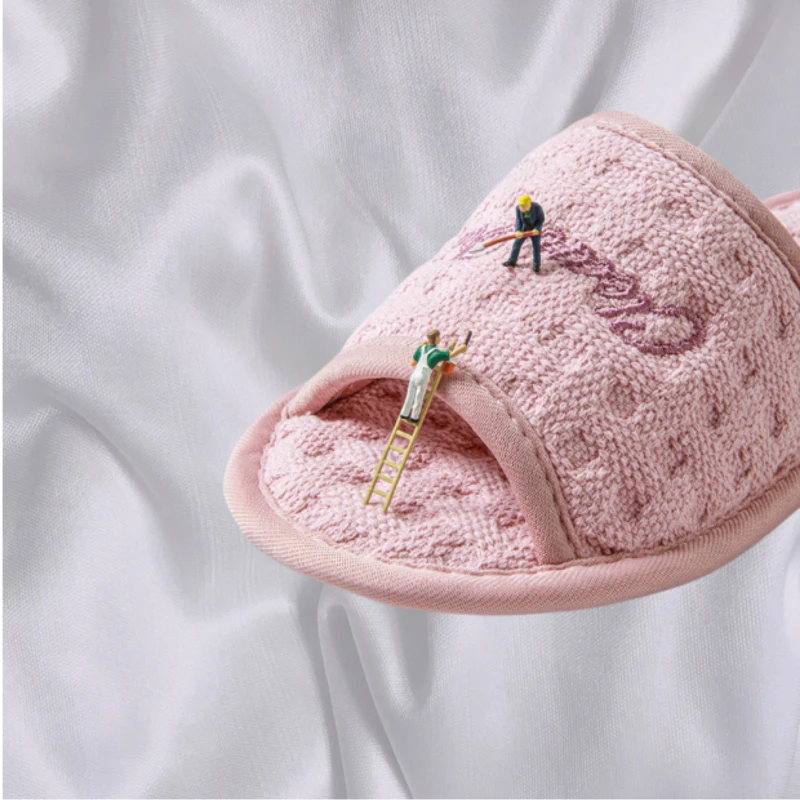 Cotton Soft Sole Silent Slippers Exposed Toes Neutral Comfortable   Minimalist Slippers indoor zapatos mujer home cotton shoes — view 4