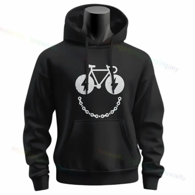Bike Smiling Face Bicycle Lovers Funny MTB Cycling Gift Hoodie Slogan Graphic Design Sweatshirts Long Sleeve Pullover Hoodie zip up hoodie sweatshirt jacket fleece hoodies print hoodies